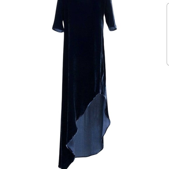 Messagerie $729 Midnight Blue Velvet Dress size 42 - Picture 9 of 11